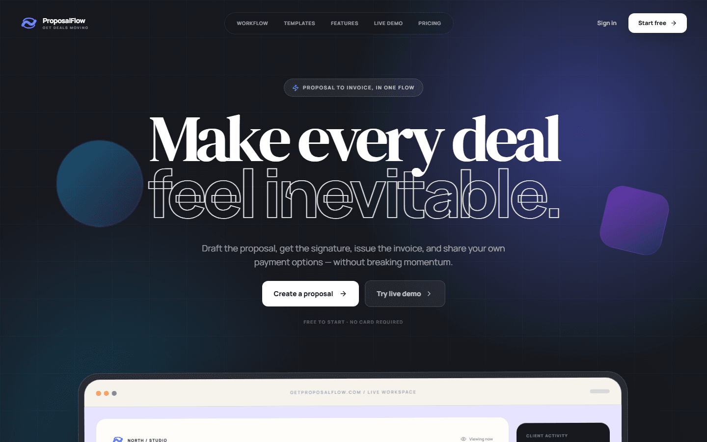 ProposalFlow product preview